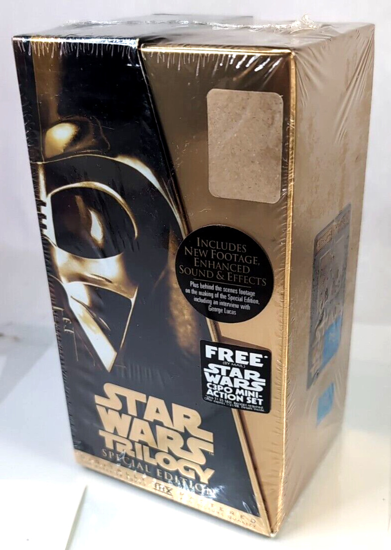 1997 Star Wars Trilogy Gold Box Special Edition THX Mastered VHS Set Sealed-New