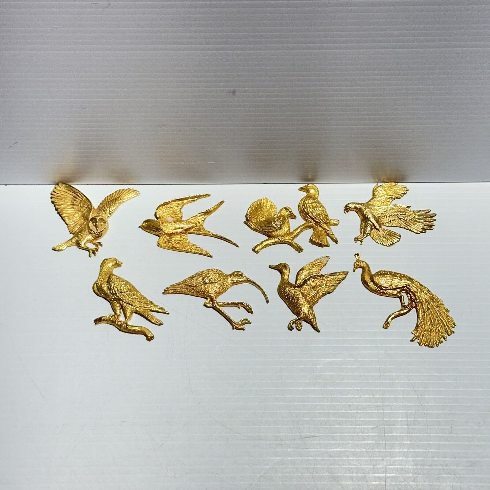 Bird Collection A Lot Of 8 Gold Plated Gold Finish Eagles Humming Bird + More