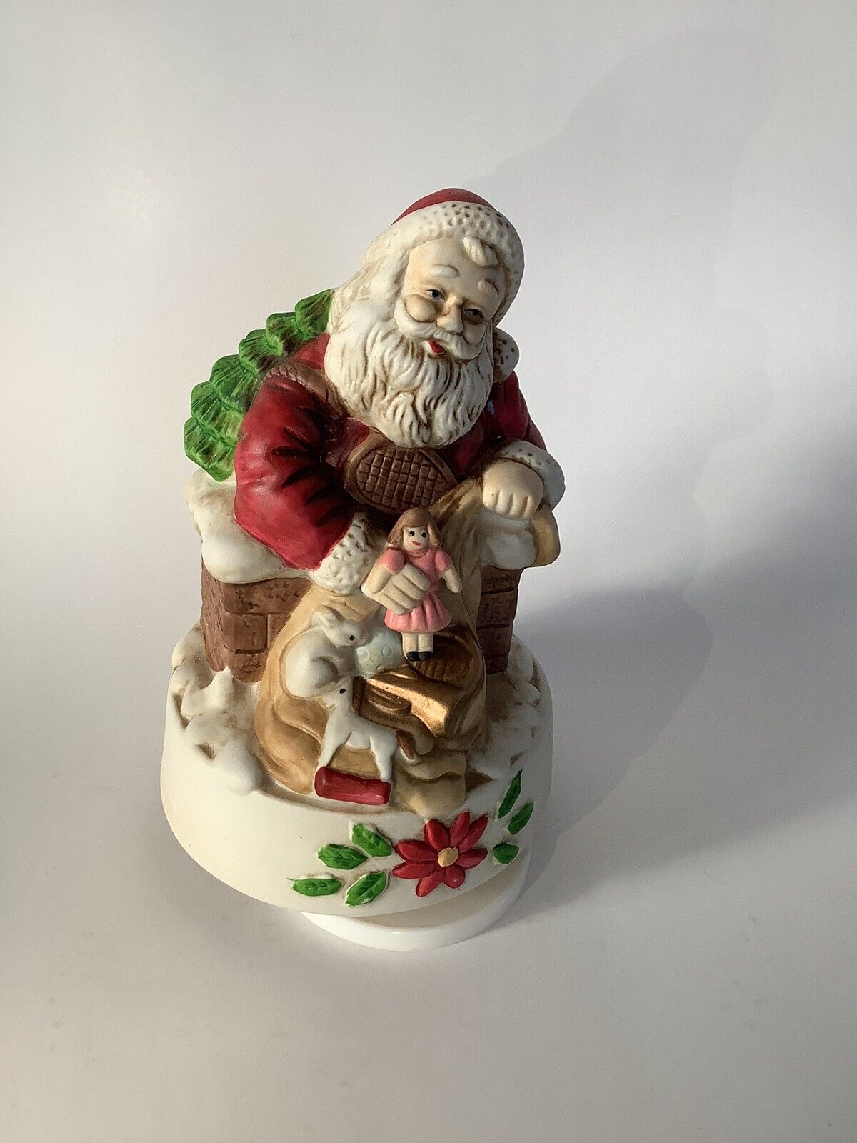 Revolving Christmas Musical Santa Claus Figurine Wind Up