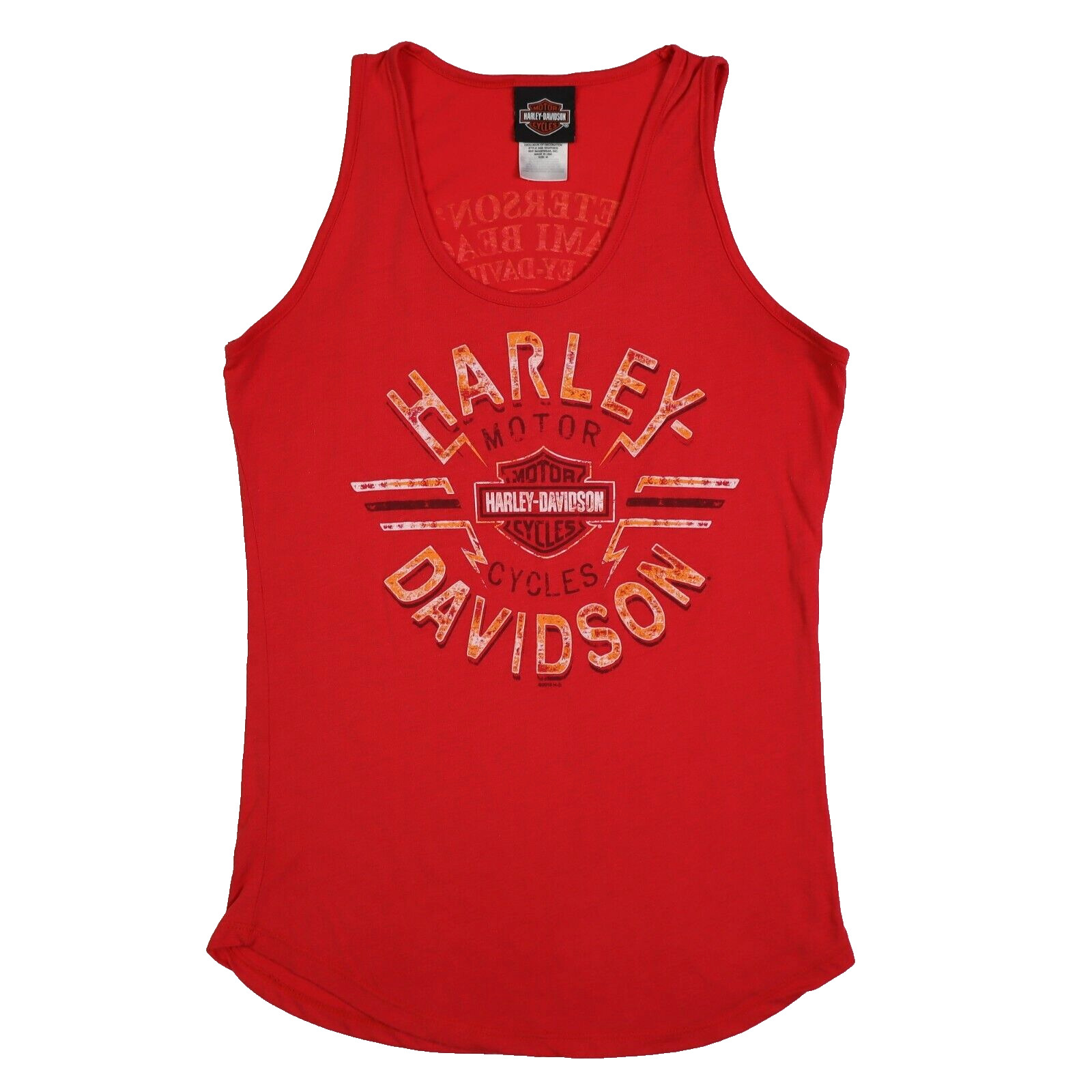 Harley Davidson Women\'s Medium Red Tank Top Shirt Miami Beach Florida Size M