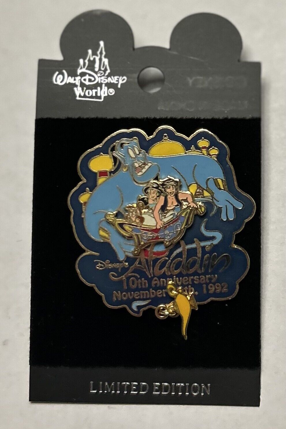 Disney - Aladdin 10th Anniversary - Genie & Jasmine 3D 1992 Dangle Pin