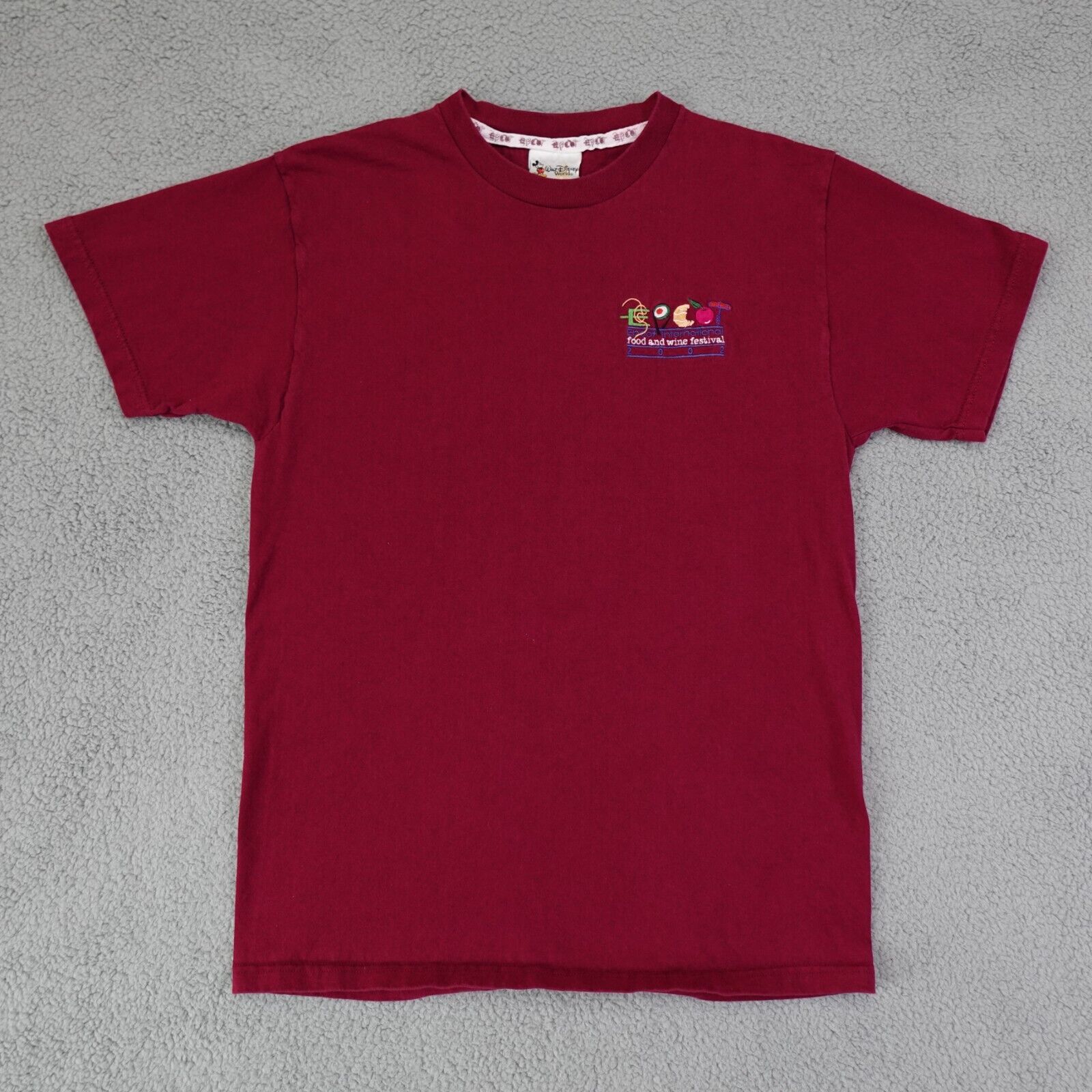 Disney Shirt Adult Large Red Epcot Food & Wine Festival 2002 Embroidered Vintage