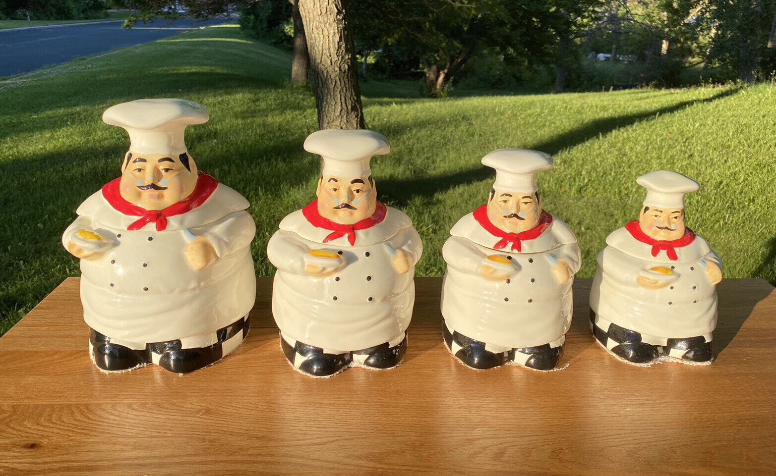 ~SWEET ~ CASA VERO FAT CHEF CANISTER SET OF FOUR ~GREAT GIFT ~