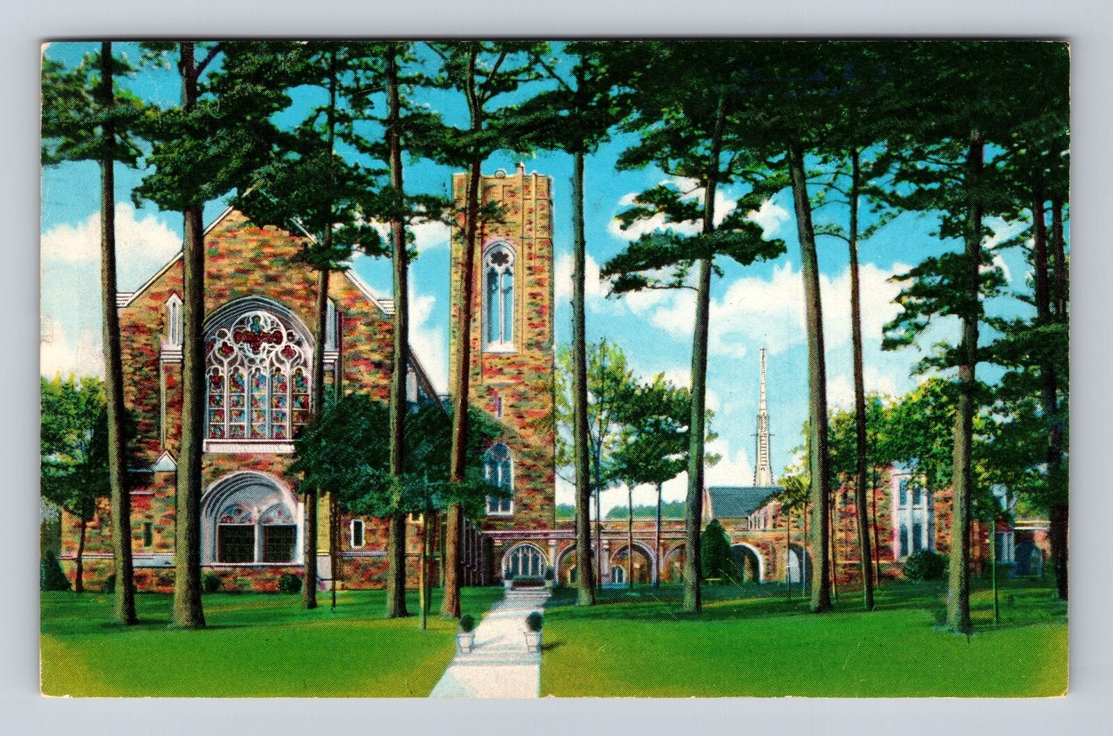 Montgomery AL-Alabama, Cathedral, First Methodist Church Vintage c1956 Postcard