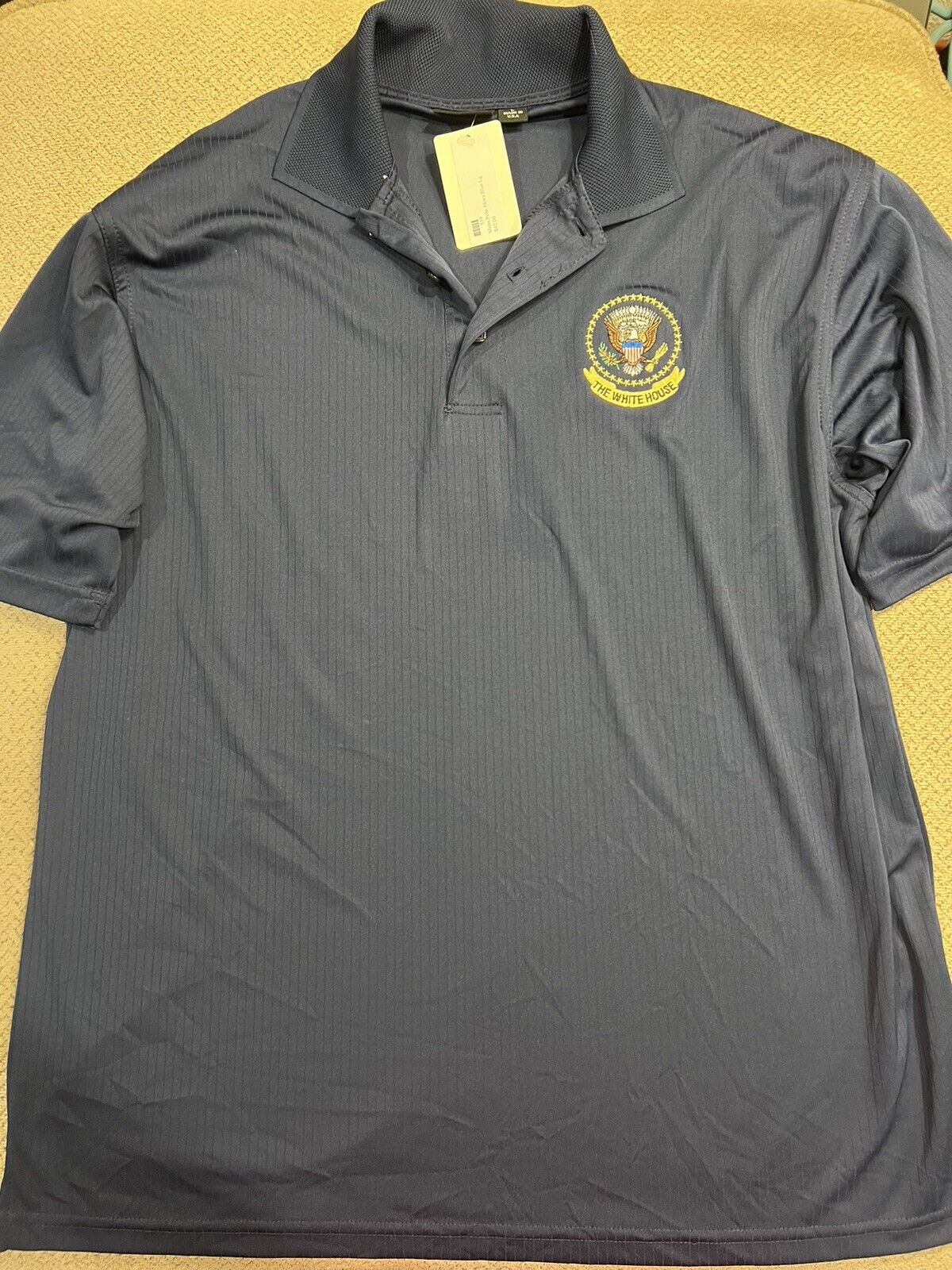 Mens The White House President POTUS Embroidered Polo Golf Shirt Large New $42