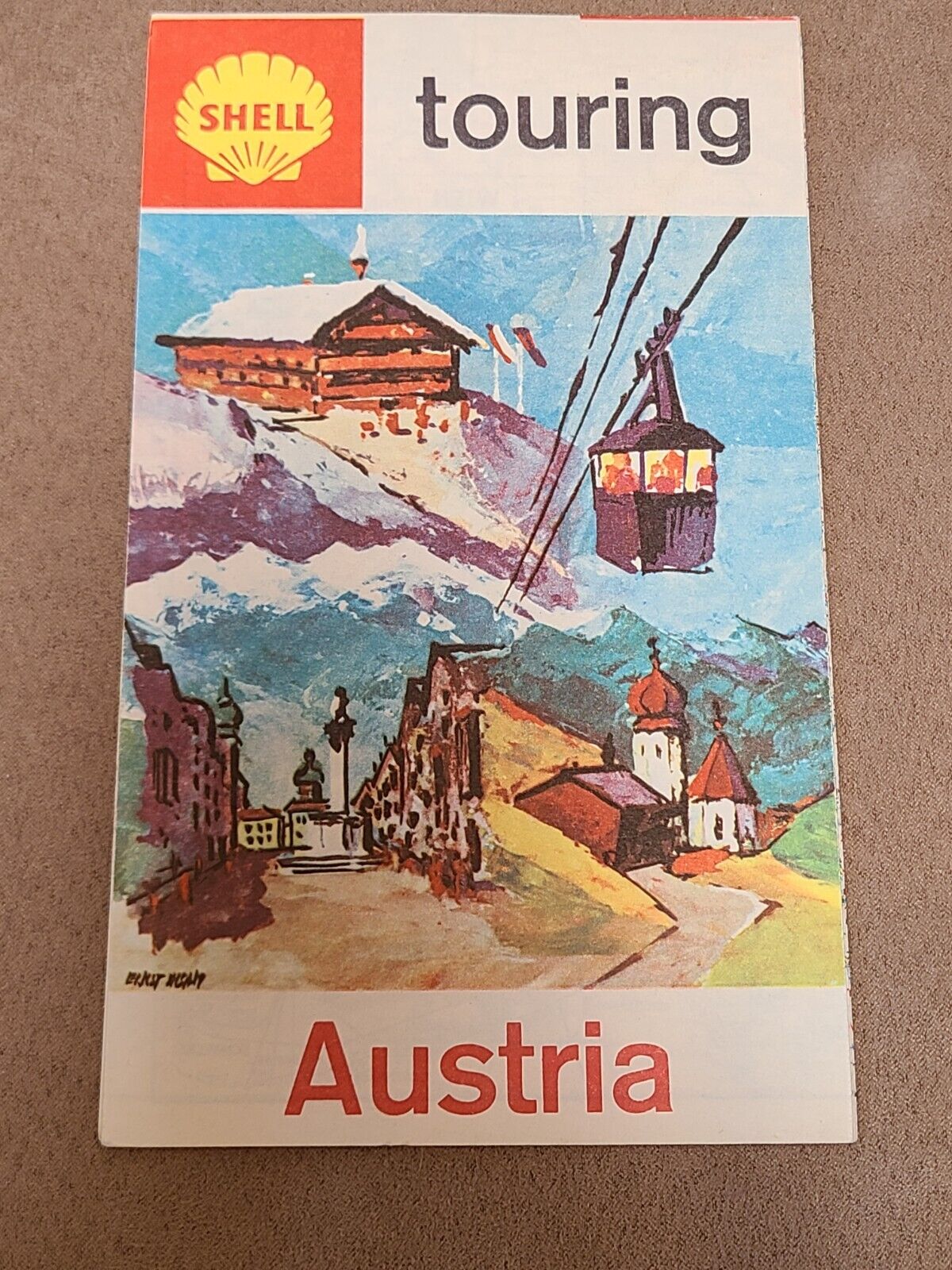 Shell Touring Map Austria Osterreich 1962 Vintage - Colorful