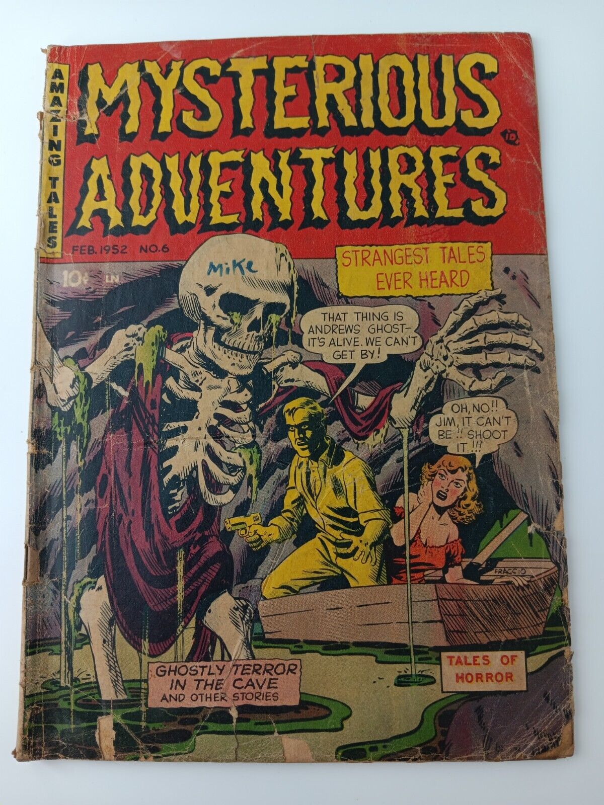 Mysterious Adventures 6 *low grade, complete* Classic giant skeleton horror 1952