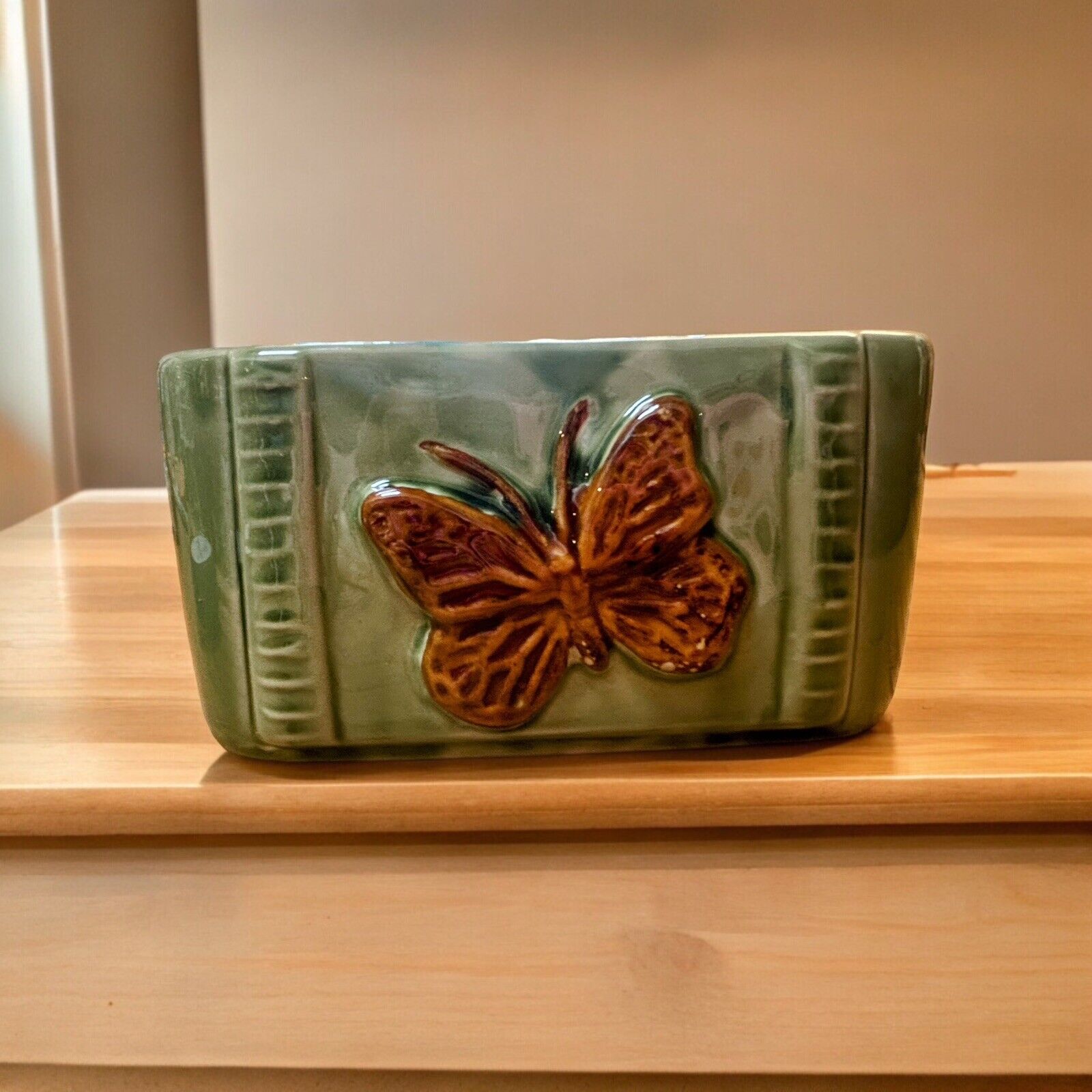 vintage butterfly planter or catch all