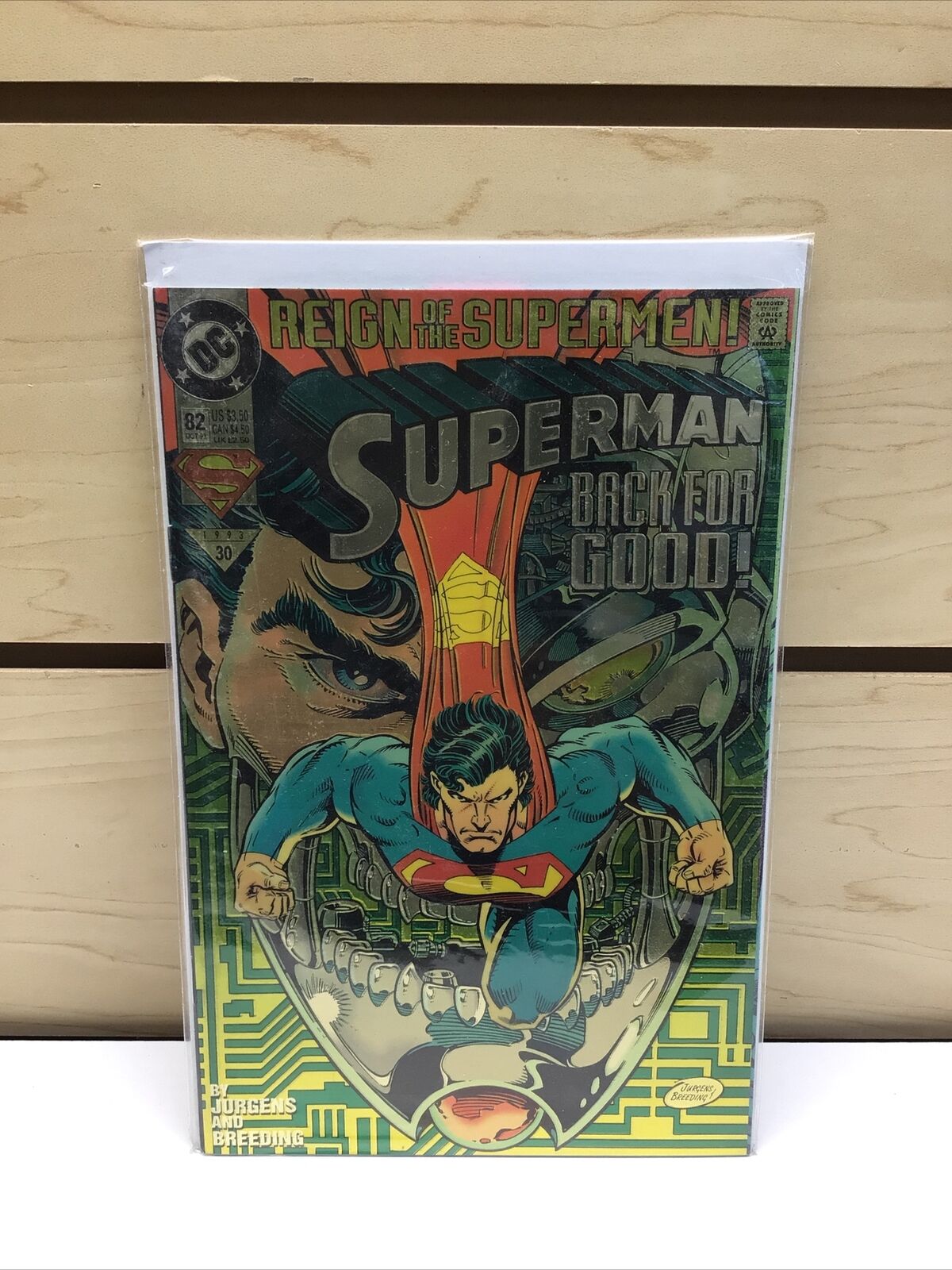 Superman #82 Chromium Foil Cover (1993 DC) NM Comic Reign of the Supermen MINT