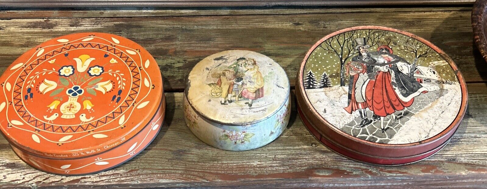 Old Vintage Tin Boxes Lot Of 6 Boxes
