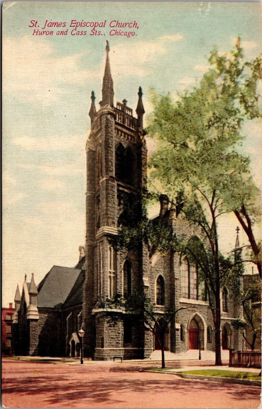 IL POSTCARD ST JAMES EPISCOPAL CHURCH, HURON AND CASS STS, CHICAGO IL