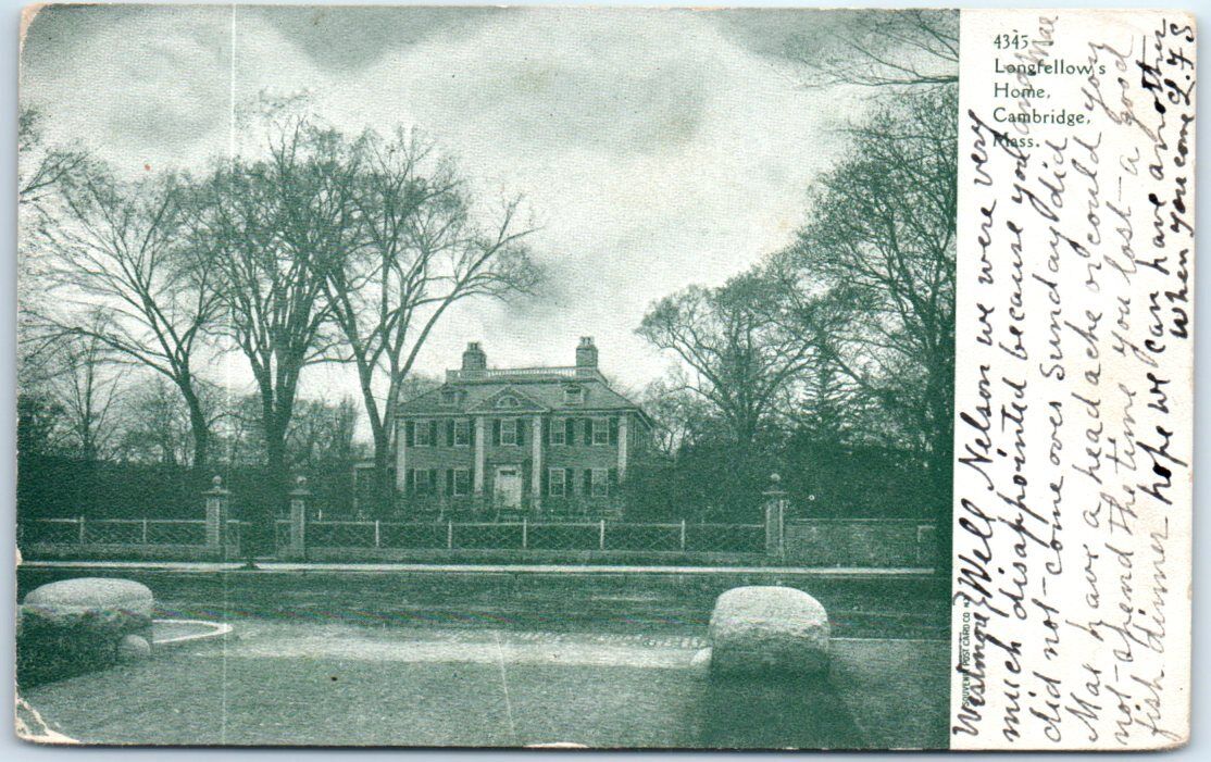 Postcard - Longfellow\'s Home, Cambridge, Massachusetts, USA, North America