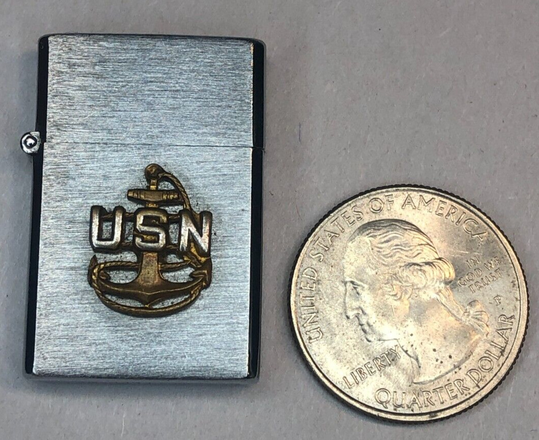 United States Navy USN Mini Lighter Engraved Elmer \'64 Unfired Trade Mark Japan