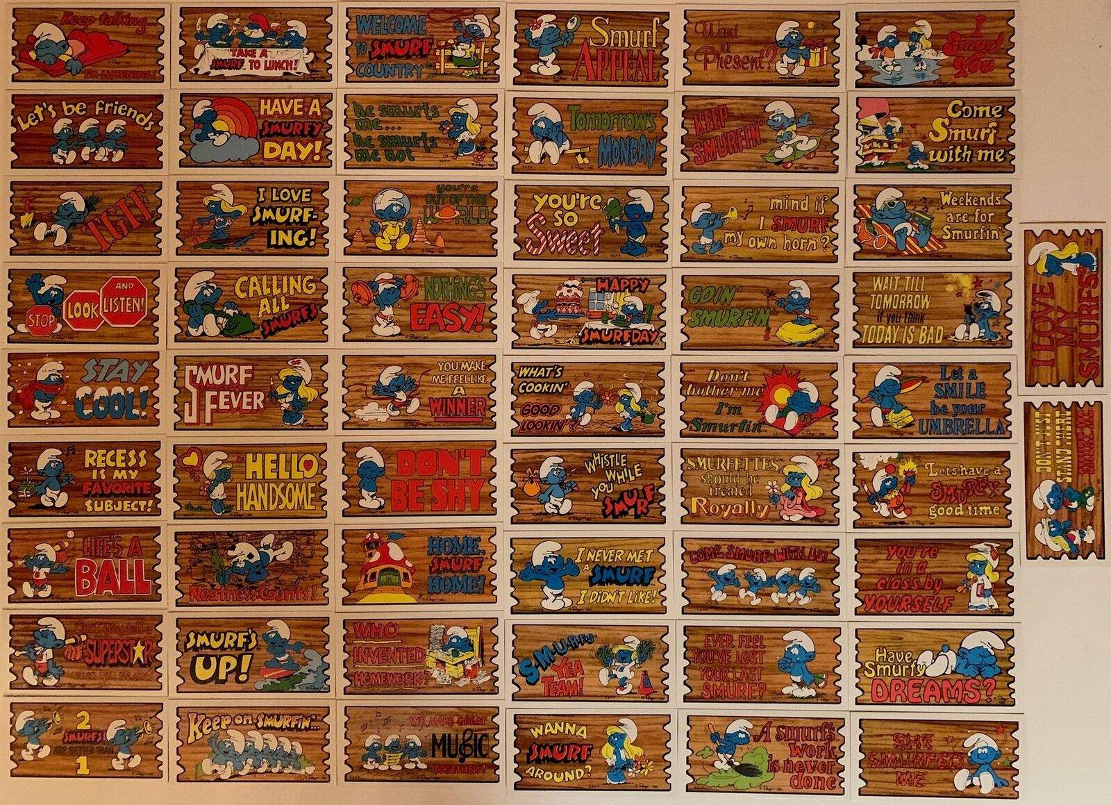 Smurf Supercards Vintage Base Card Set 56 Cards