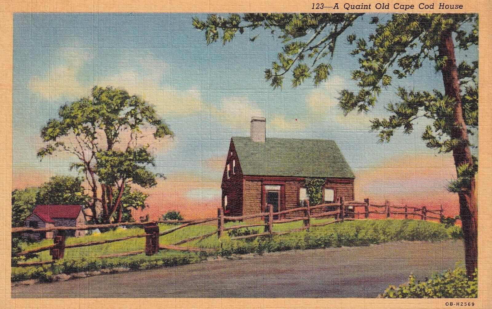 Postcard MA Cape Cod Massachusetts Quaint Old House B33