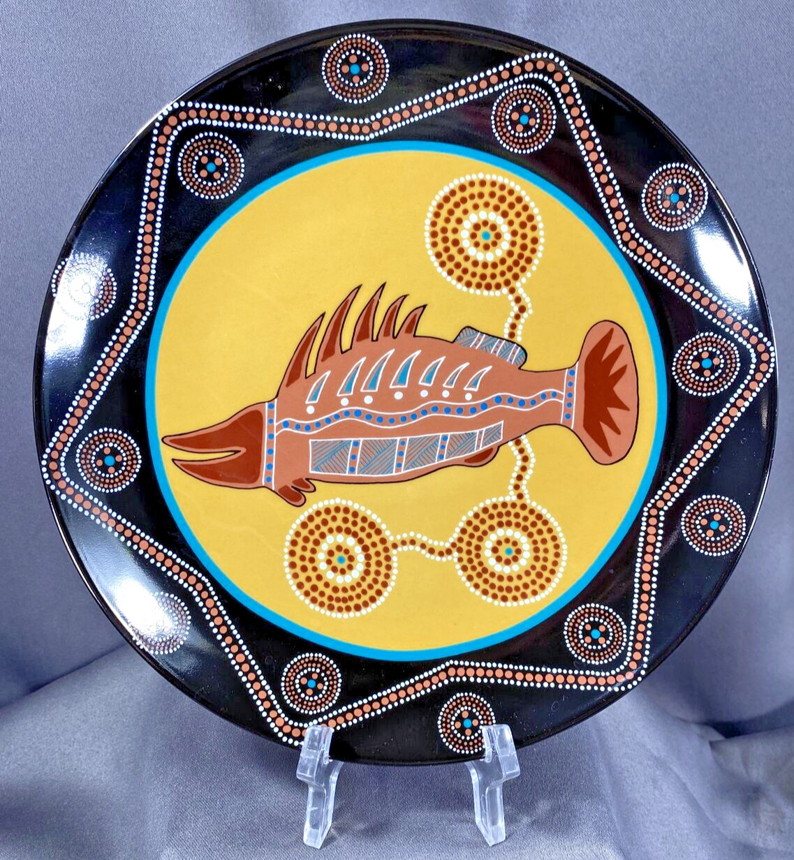 Vintage 1994 Westminster China Authentic Australian Aboriginal Art Tobwabba
