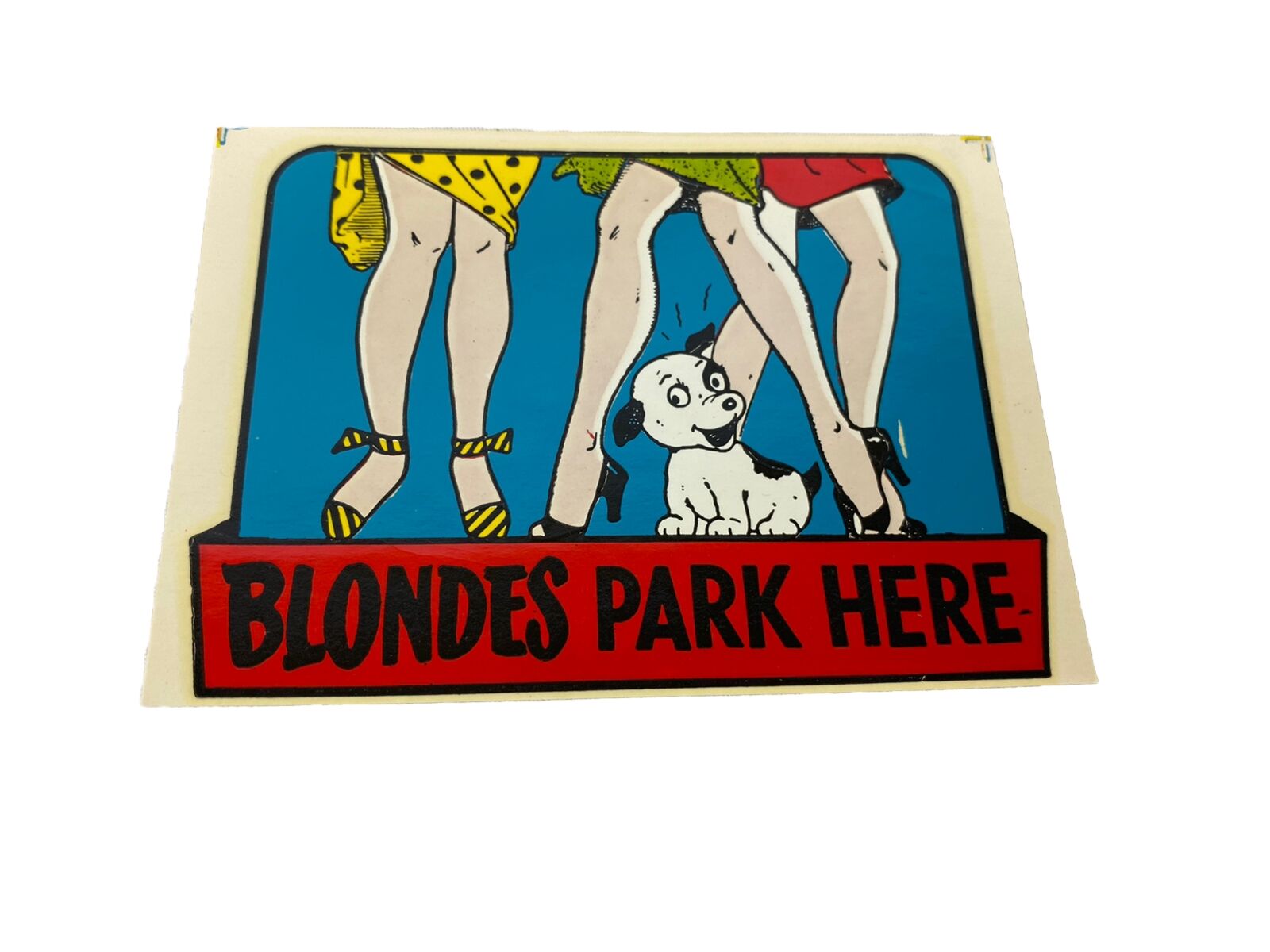 Vintage Impko Waterslide Decal Blondes Park Here 50s Hot Rod Puppy Rat Rod
