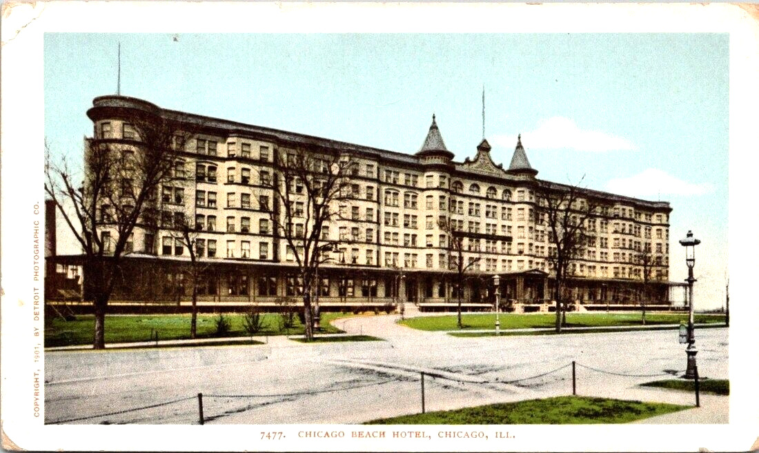 Vintage Postcard. Chicago Beach Hotel, Chicago, IL. Early Undivided Back. AM.