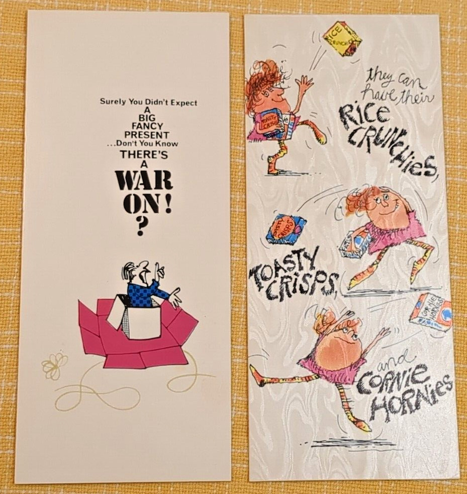 Vintage Hi Brows Cards by American Greeting 2 Cards Unused with Envelopes 1969
