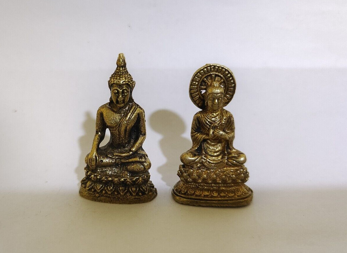 Buddha Statue Mini Brass Buddha Shakyamuni Enlighted Buddha Peace Luck Gift