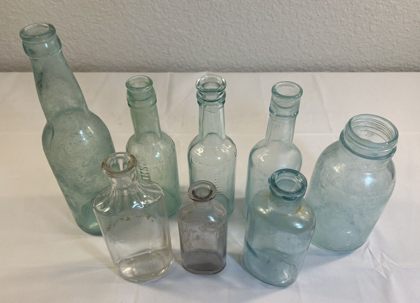 Lot of 8 Vintage Glass Bottles