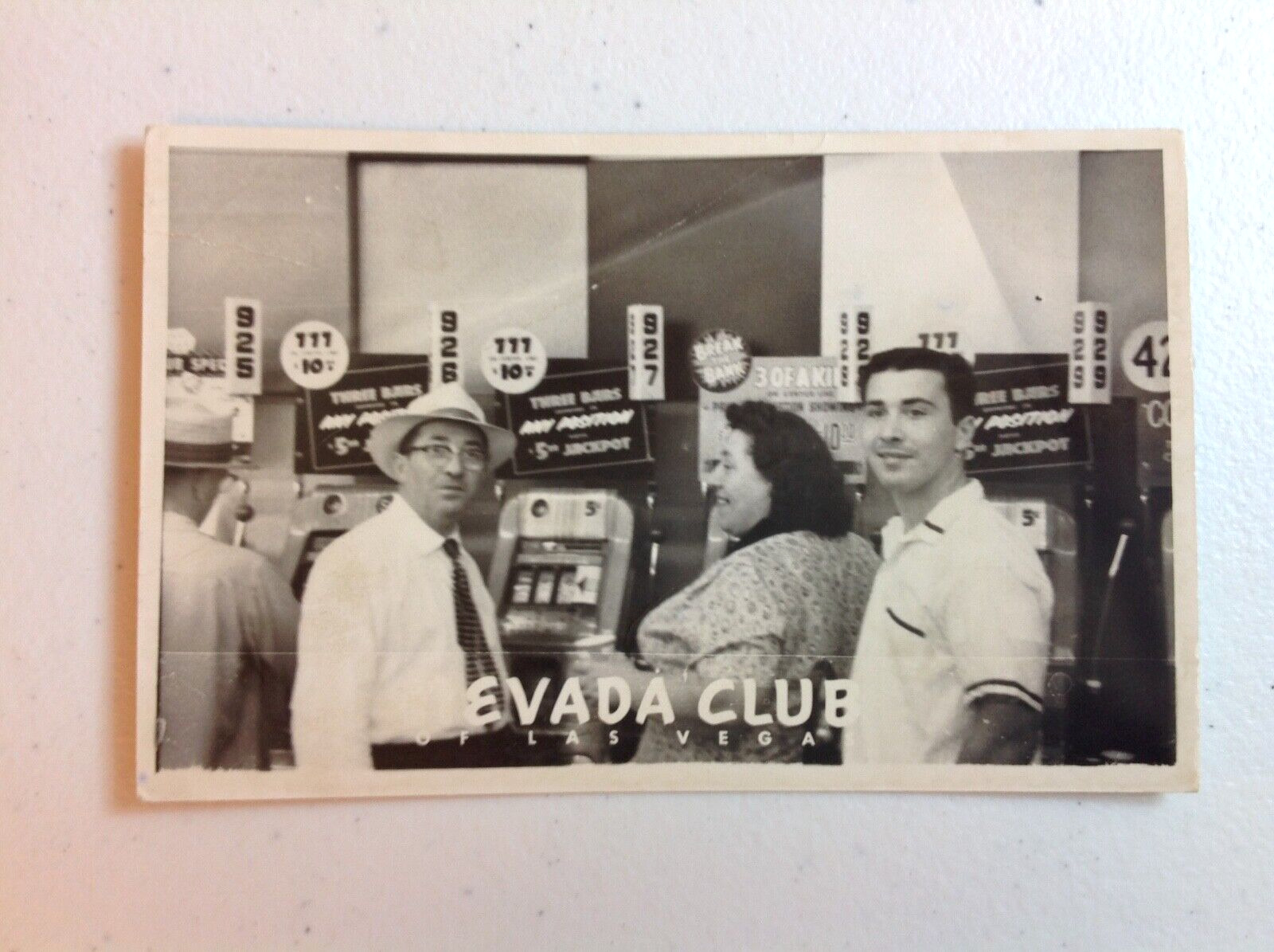 VTG 1950s Nevada Club Real Photo Postcard RPPC Slot Machine Las Vegas Unposted
