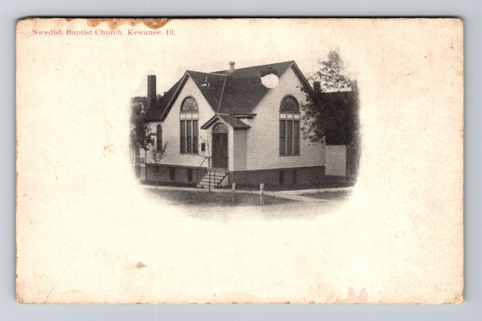 Kewanee, IL-Illinois, Swedish Baptist Church Antique, Vintage Souvenir Postcard