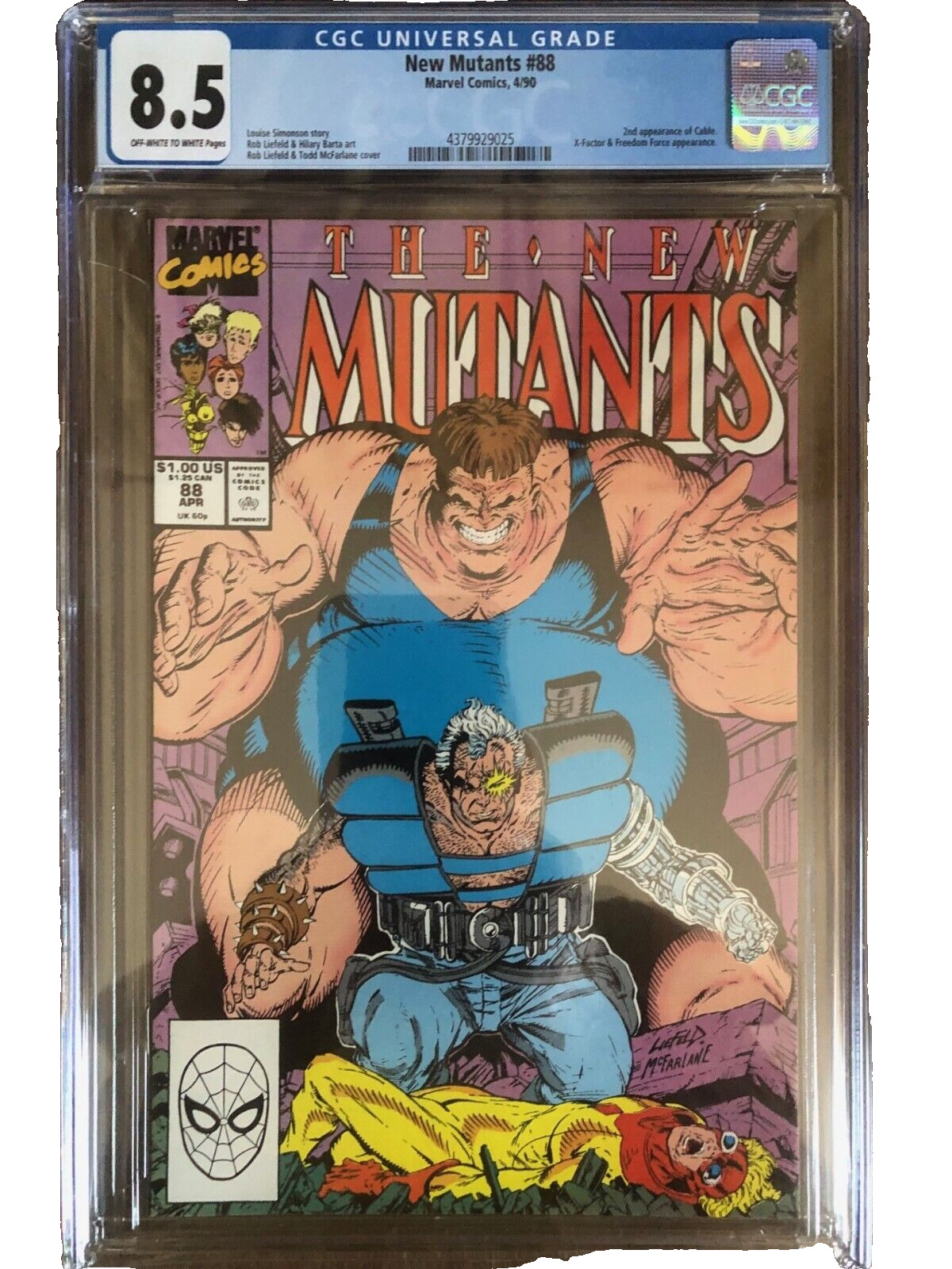 The New Mutants #88 92nd app. of Cable), 4/90, Marvel Comics, CGC Grade 8.5 VF+