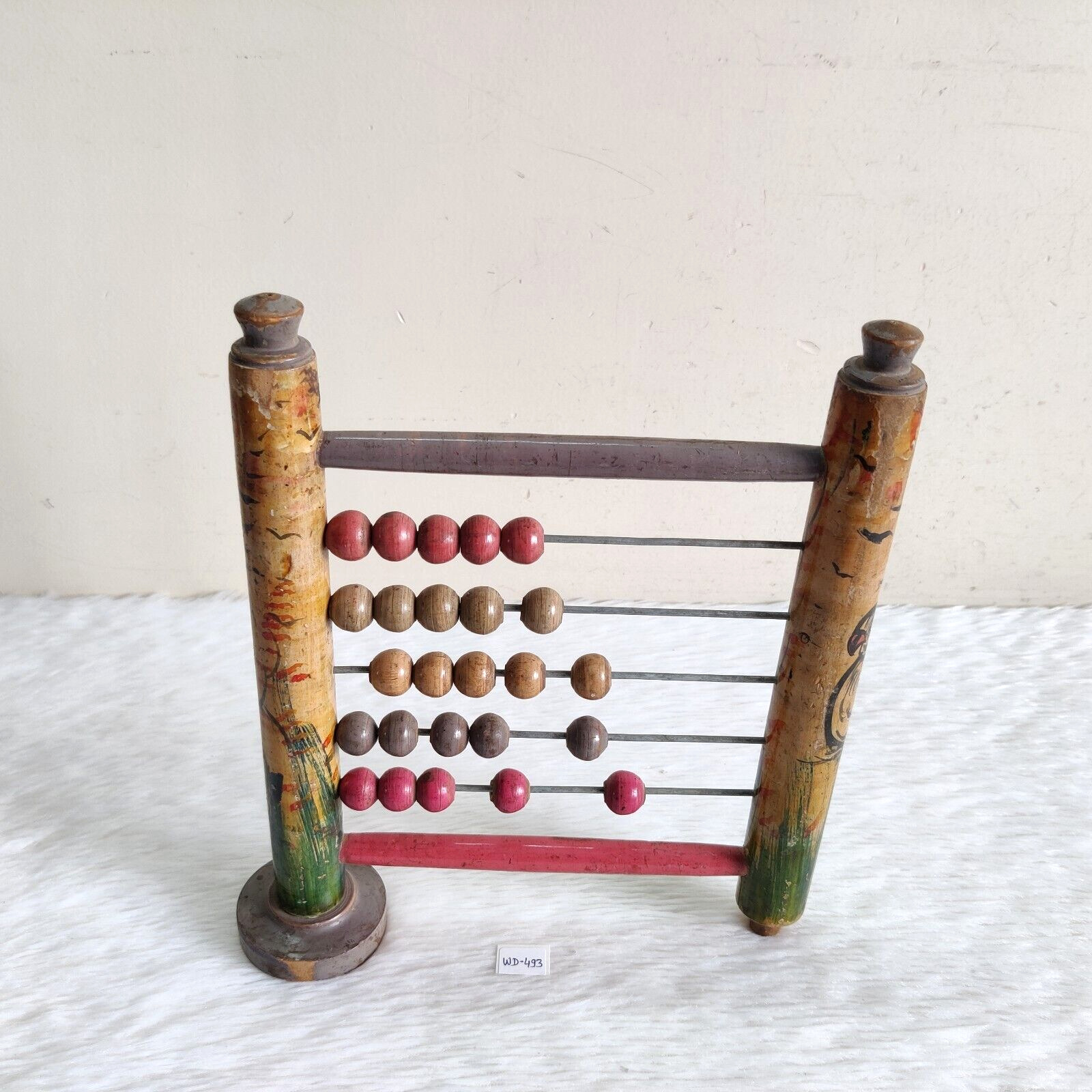 Vintage Wooden Hand Painted Lacquered Abacus Decorative Collectible WD493