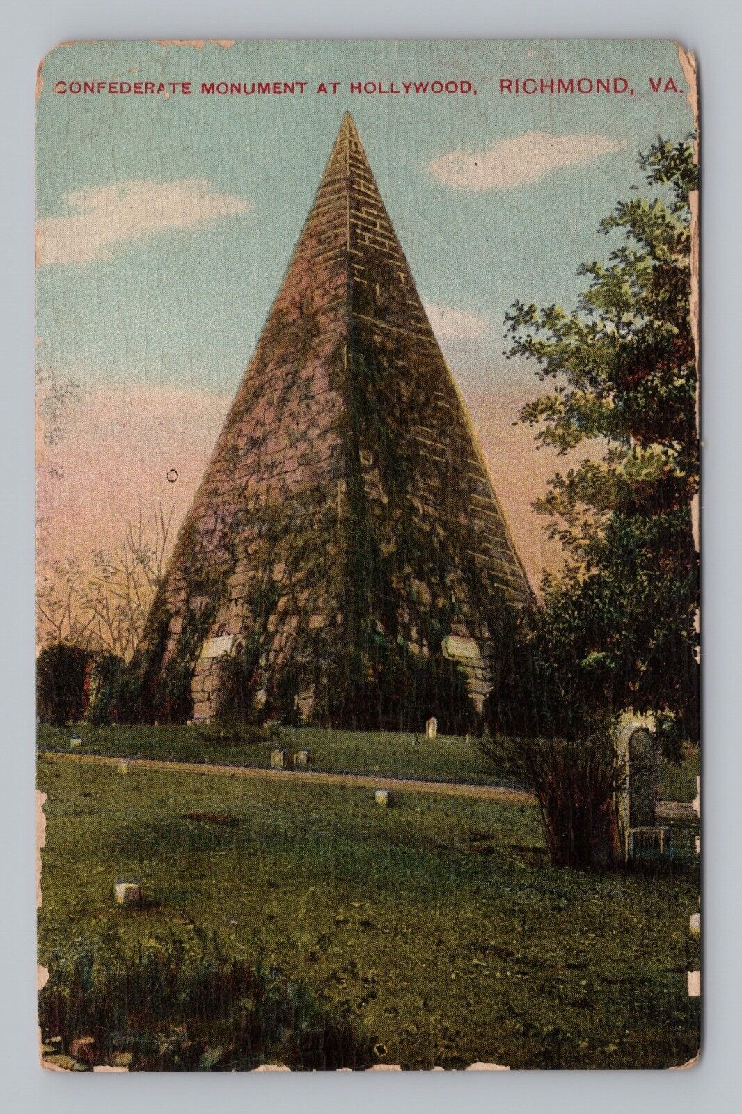 Postcard Confederate Monument at Hollywood Cemetery Richmond Virginia c1913