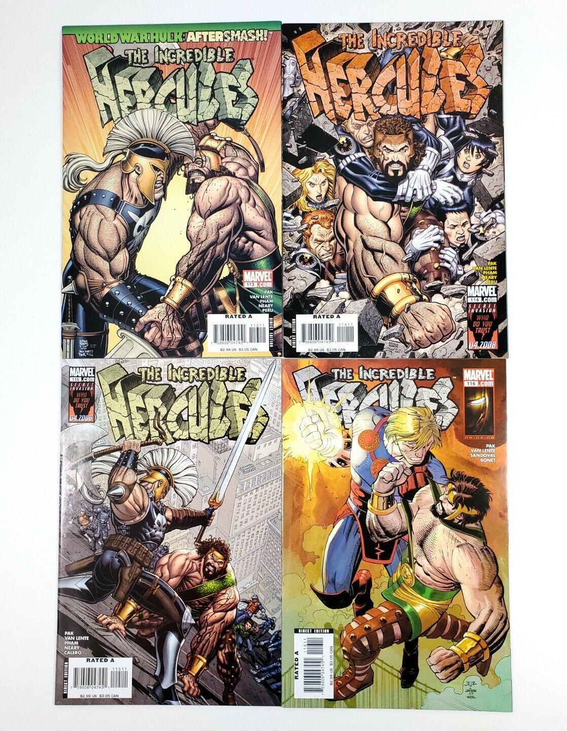 The Incredible Hercules #113, 114, 115, 116 Marvel Comics 2008 lot of 4 