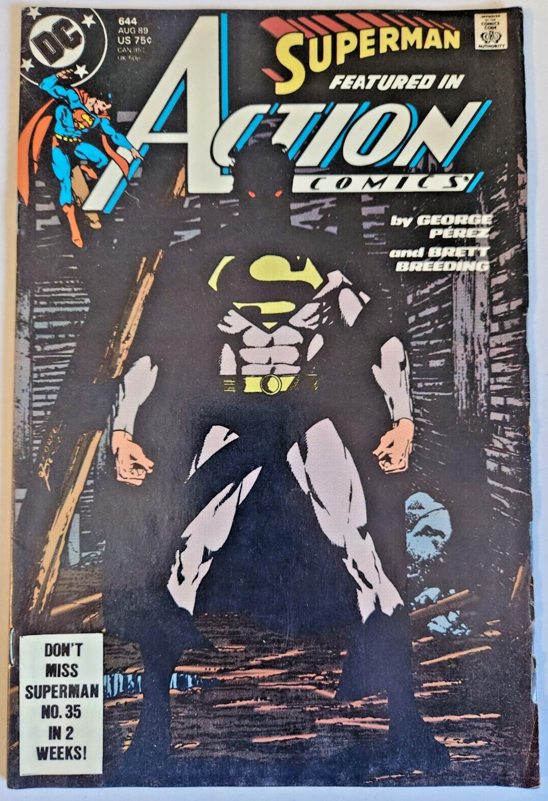 ACTION COMICS #644 - AUGUST 1989 Superman George Perez Brett Breeding