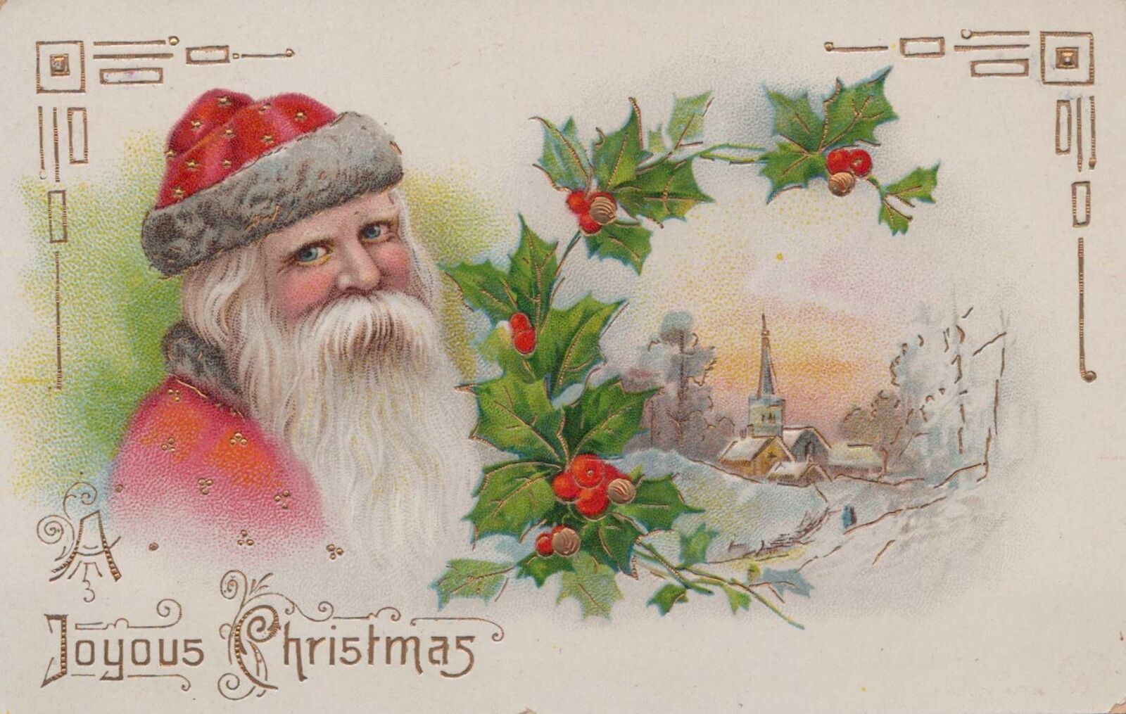 Postcard Santa Claus A Joyous Christmas 