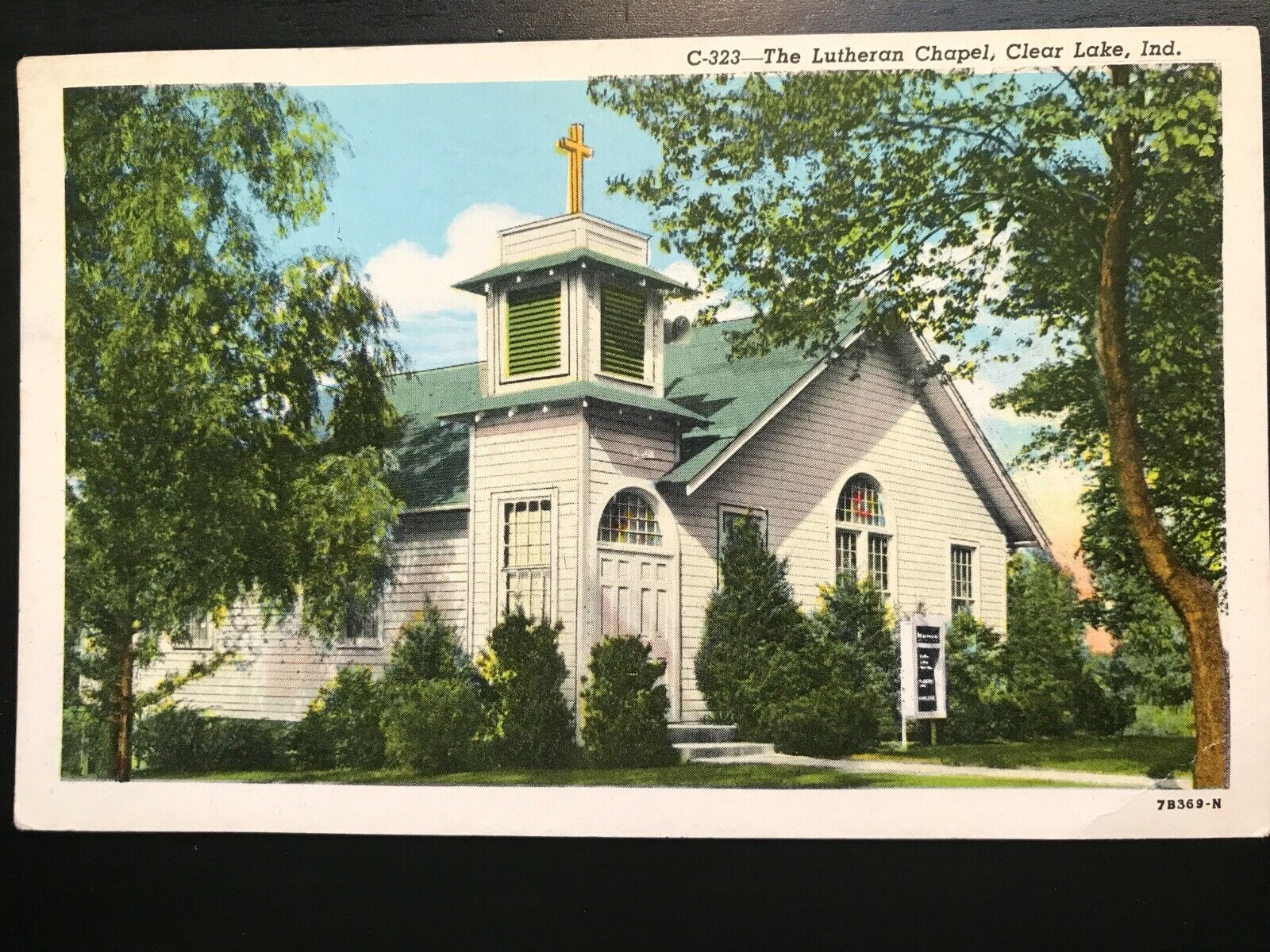 Vintage Postcard 1962 Lutheran Chapel Clear Lake Indiana IN