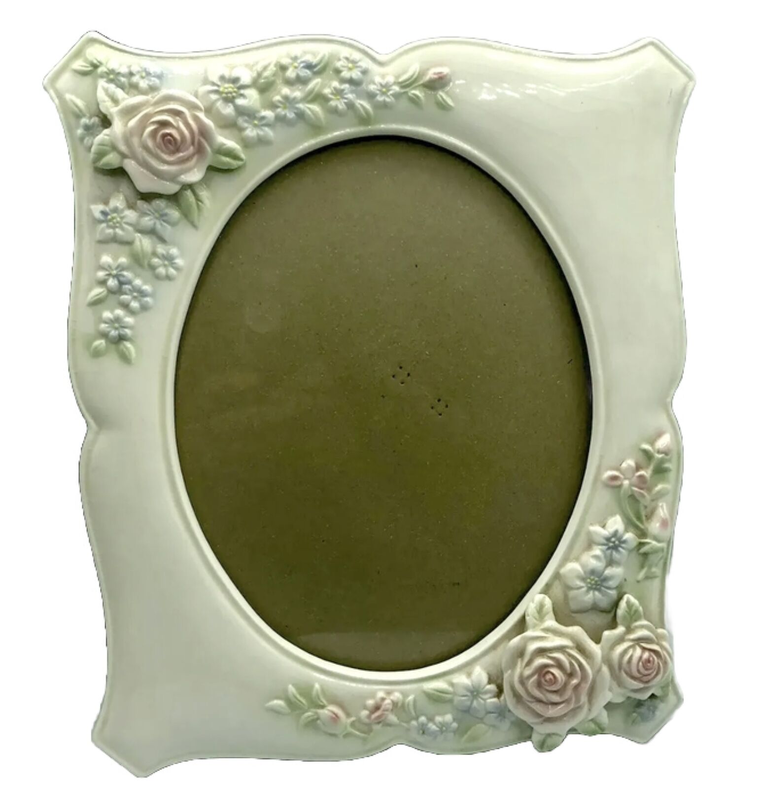 Chic Not Shabby 3D Roses Porcelain Picture Frame 11” x 13” Fun