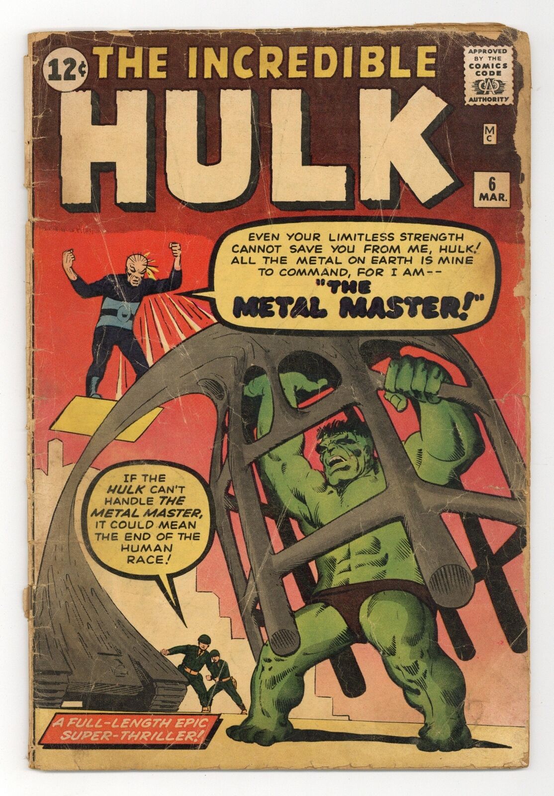 Incredible Hulk #6 GD- 1.8 1963