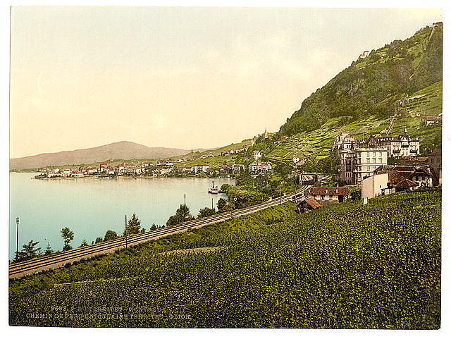 Photo:Territet-Montreux,Railway,Geneva Lake,Switzerland,c1895