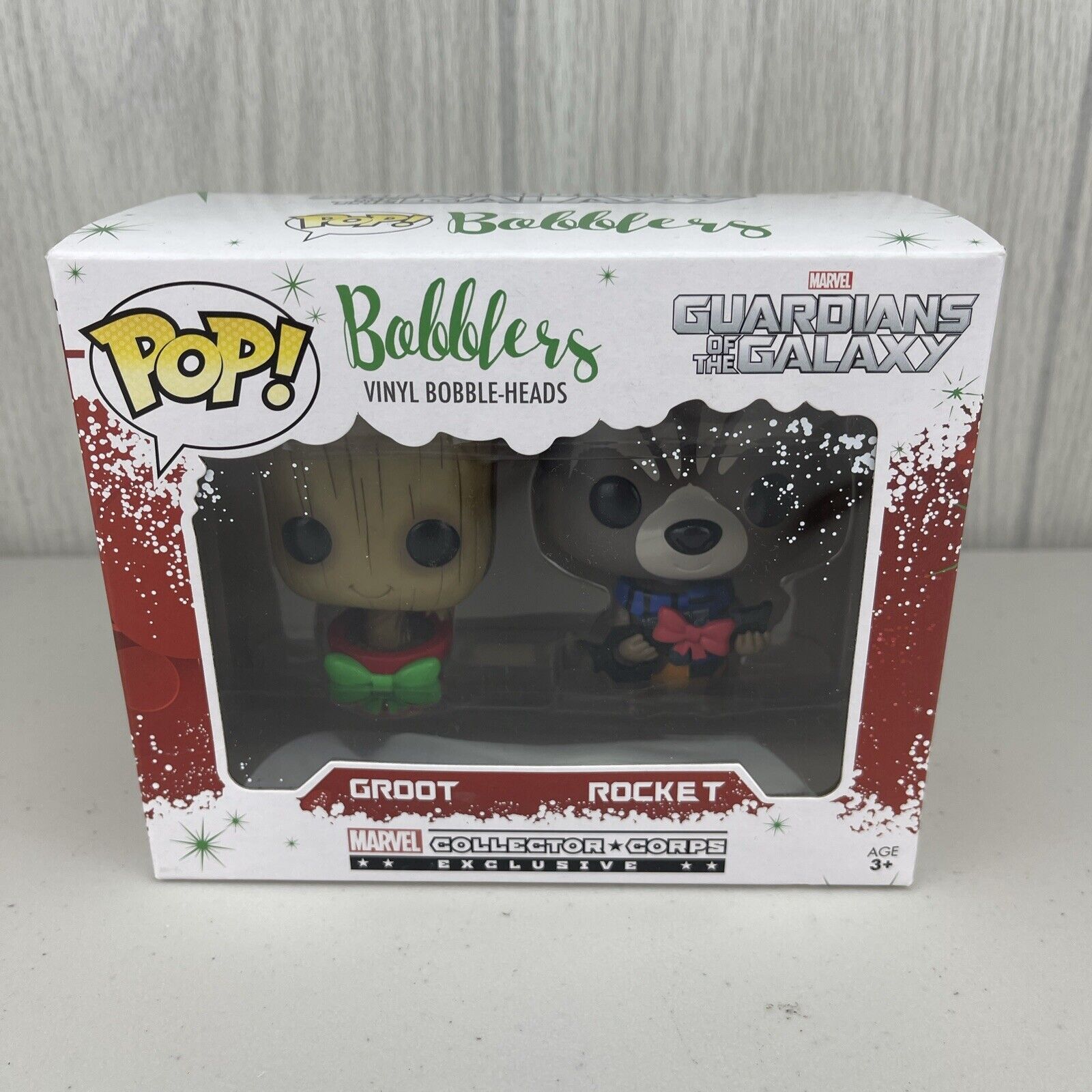 Funko Pop Bobblers Guardians of the Galaxy Groot Rocket Collector Corps Marvel