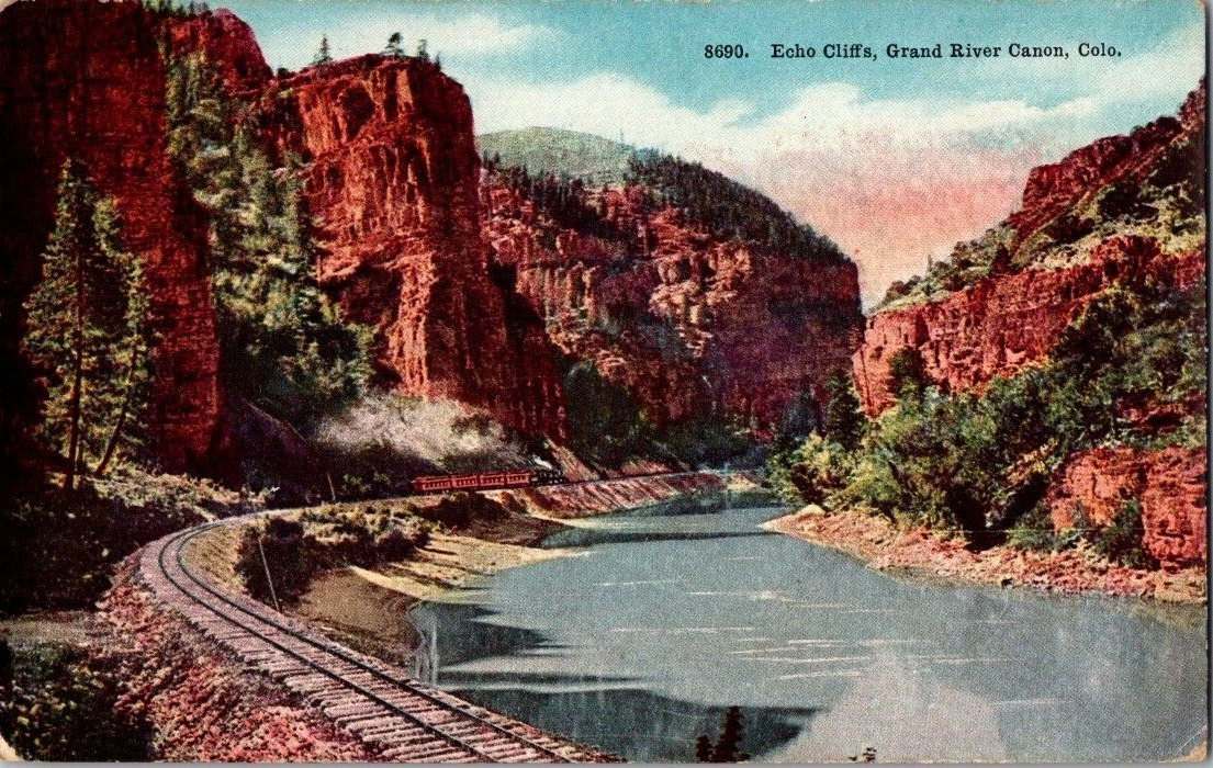 Antique Echo Cliffs, Grand River Canyon, Colorado Postcard 1911