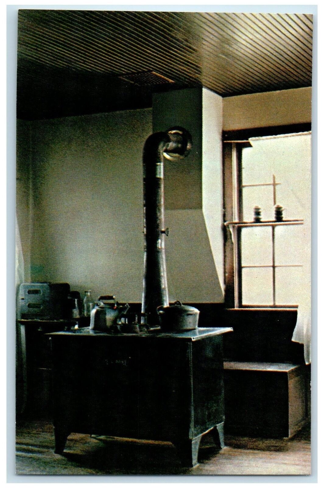 c1960s Stove And Oven In Kitchen Of Plain Amish Home Amishville Indiana Postcard