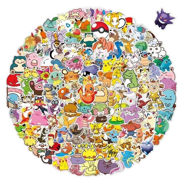 10pcs Pokemon Stickers | Water Resistant | Pikachu Eevee and More
