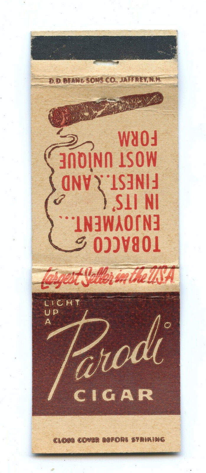 Parodi Cigar Vintage Matchcover