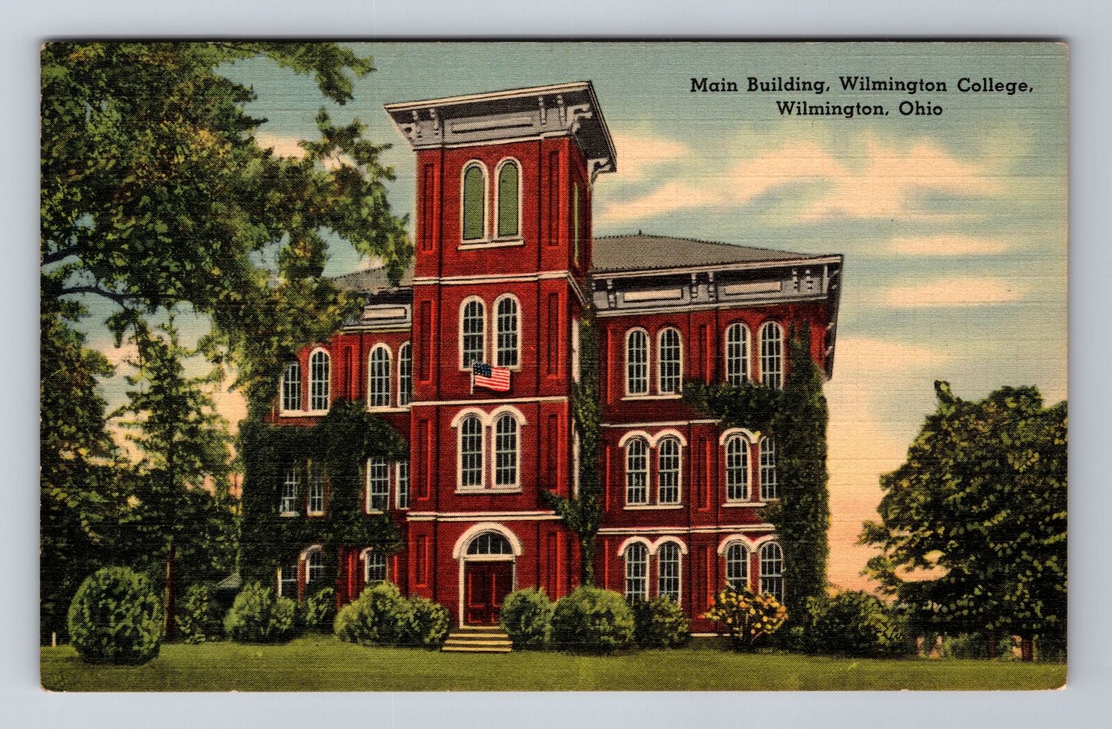 Wilmington OH-Ohio, Wilmington College, Main Building, Antique Vintage Postcard
