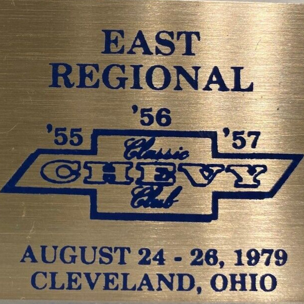 1979 Chevy 55 56 57 Classic Club Antique Car Show Meet Cleveland Ohio Plaque
