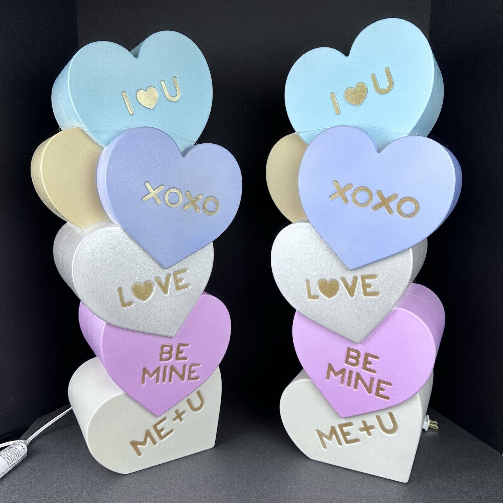 Set of 2 - Blow Mold - Conversation Candy Hearts Valentines Day