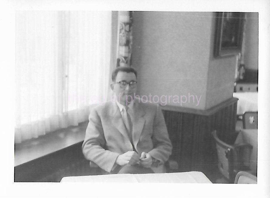 1950\'s 60\'s GUY Vintage FOUND PHOTOGRAPH bw MAN Original Snapshot 07 28 J