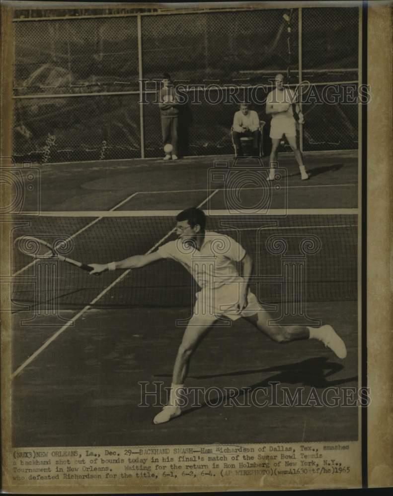 1965 Press Photo Sugar Bowl finals tennis players Ham Richardson, Ron Holmberg