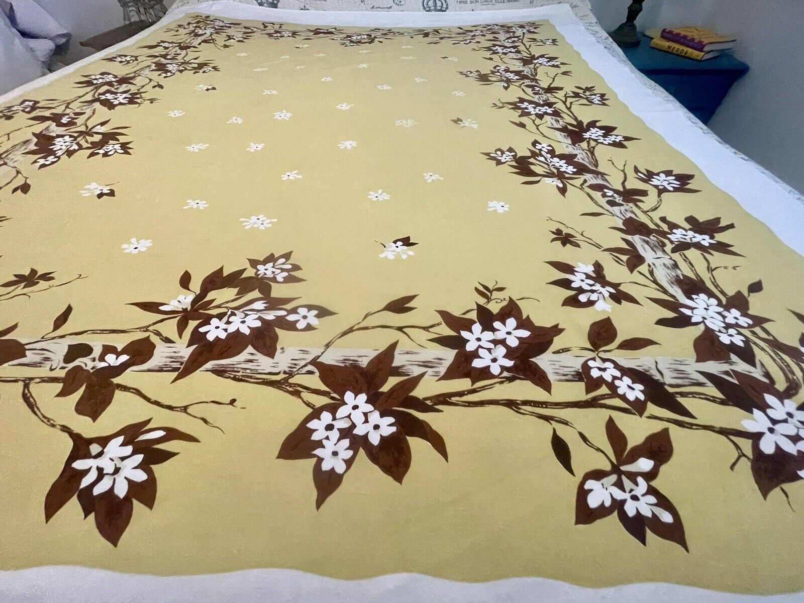 Vintage California Hand Prints Tablecloth 53\