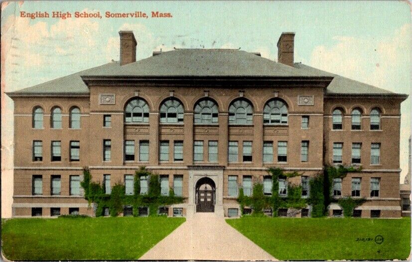 Postcard  English High School Somerville MA Massachusetts c.1907-1915       M499