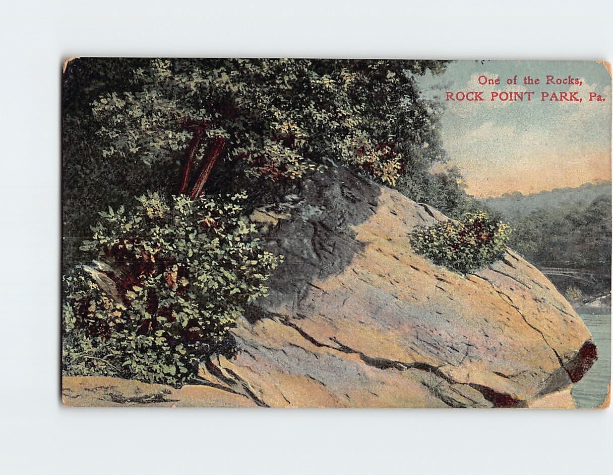 Postcard One of the Rocks Rock Point Park Pennsylvania USA North America